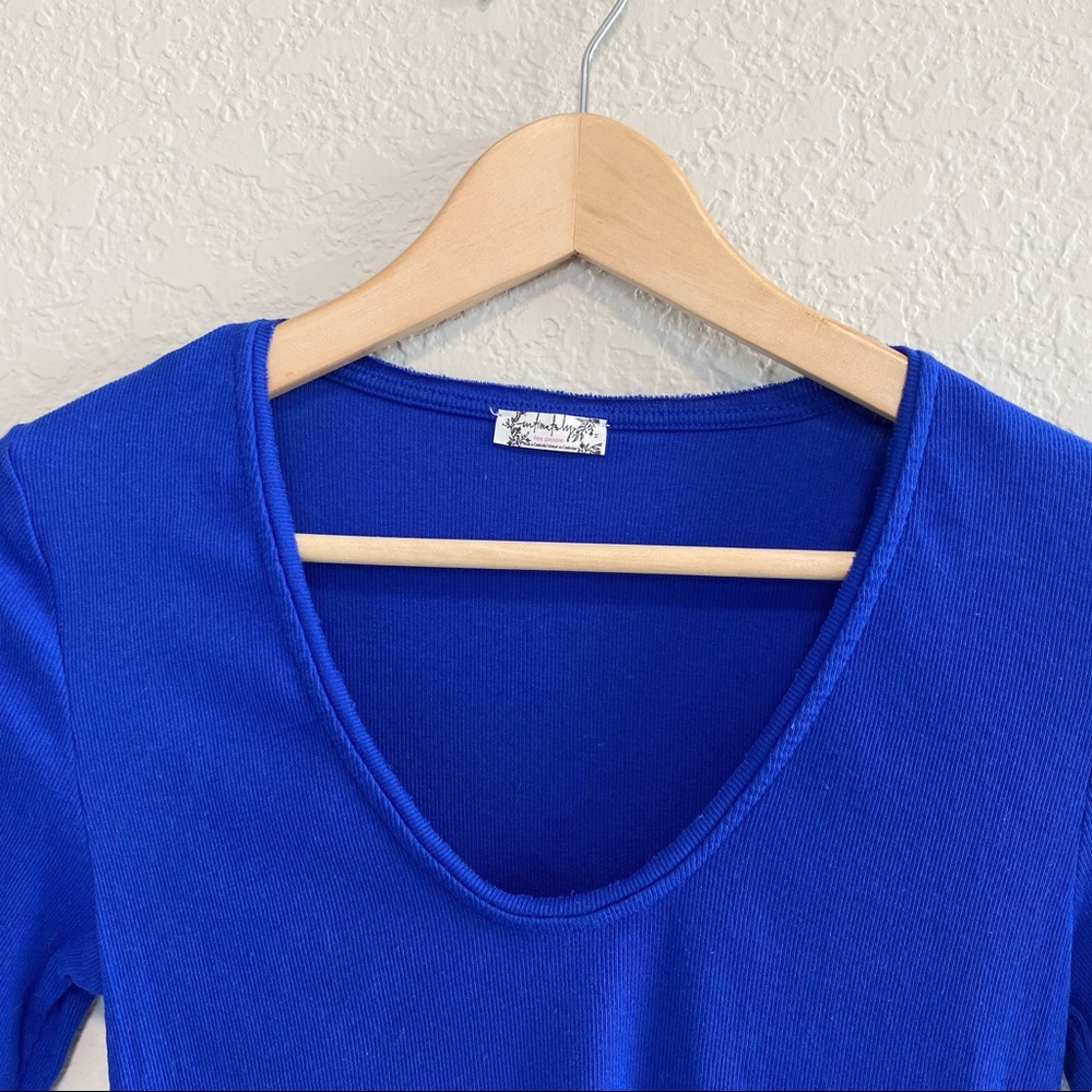 Free People Up All Night Top Blue - Picture 5 of 9